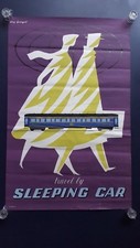 Oryg. Plakat podróżny autorstwa Guya Georgeta dla French Railways SNCF "Wagon sypialny", 1950