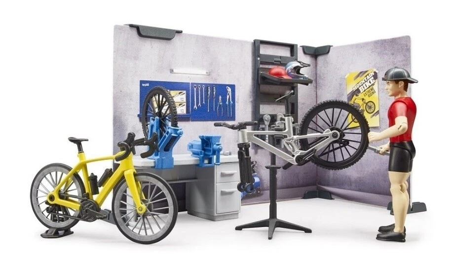 BRUDER Store Of Bikes With Workshop Scale Ladder 1 16 BRU63120
