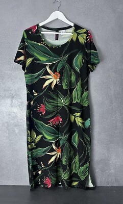 Comodo Jerseykleid Geblümt Gr. 44 Damen Kurzarm 