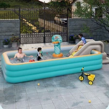 102"x63"x22" Extra Large Family Inflatable Swimming Pools Above Ground Backyard