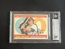 FRANK MALZONE 1960 TOPPS ALL STAR SIGNED AUTOGRAPHED CARD BECKETT BAS AUTHENTIC