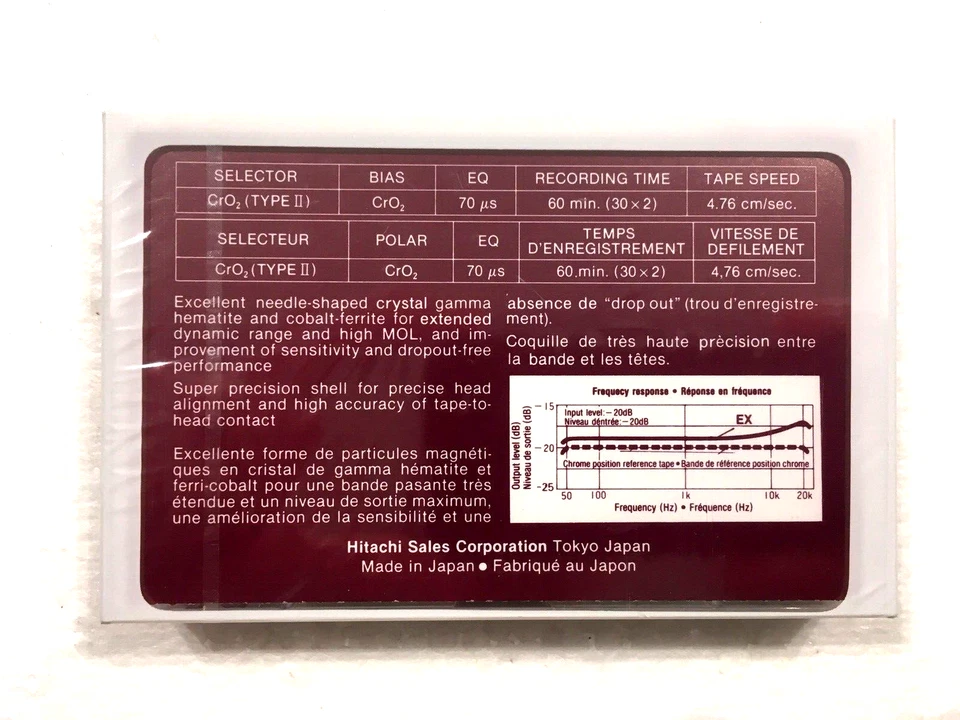 HITACHI EX 60 casete de audio vintage cinta en blanco sellada Hecho en Japón Tipo II Foto 2 de 2