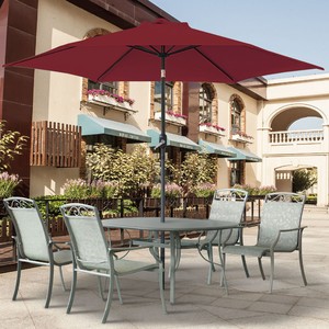 Garden Parasol Umbrella Patio Outdoor Sun Shade Aluminium Crank Tilt 2 5m Round 7484320264633 Ebay