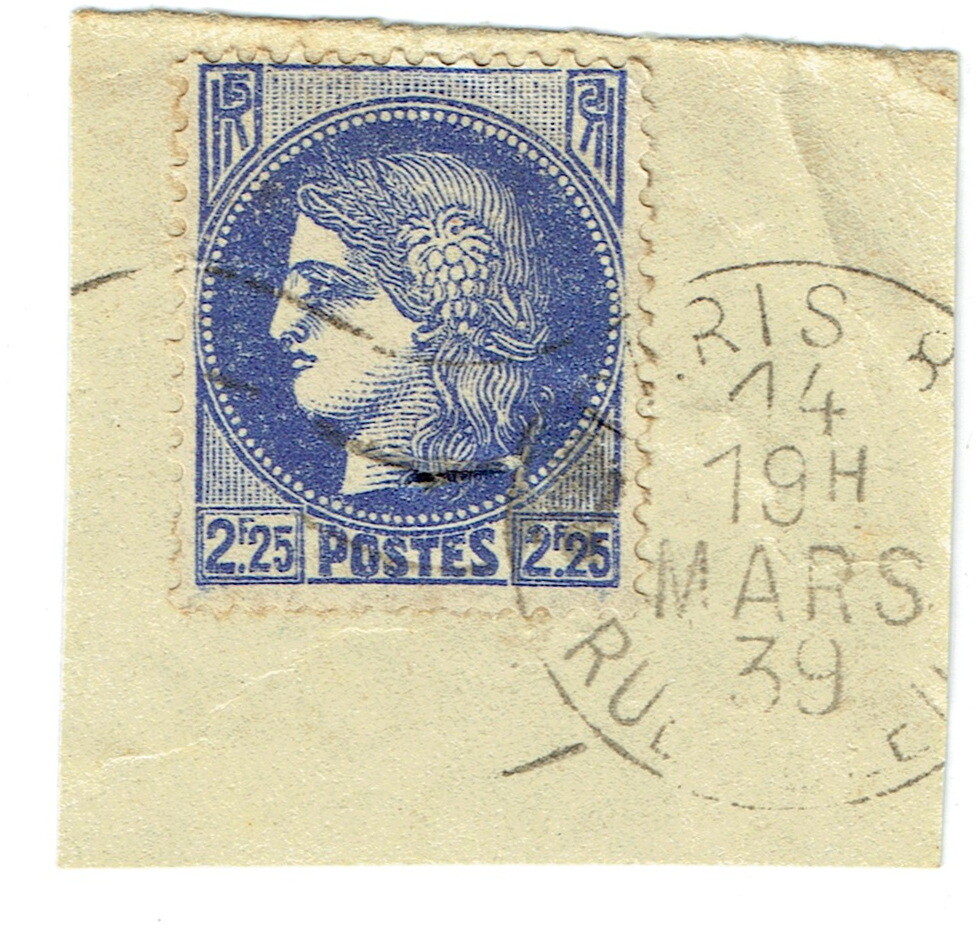 France Stamp 1939 2.25fr Ceres Scott # 337 PARIS CANCEL 1939 NH | eBay