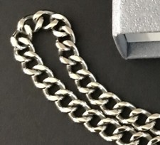 22" Stainless Steel 5mm Silver Cuban Curb Chain Necklace in Gift Box New w tag