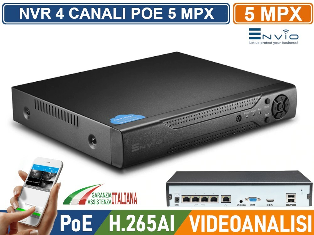 Immagine 3 - NVR POE 4  + 4 CAM VISIONE COLORE BUIO ASSOLUTO SONY FULL COLOR POE-IP H265