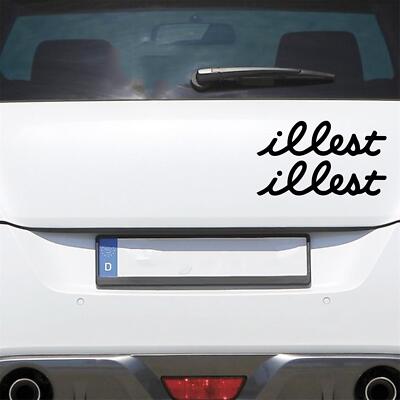 Auto Aufkleber 2er SET illest Krank 13x3 cm Sticker Heckscheibenaufkleber