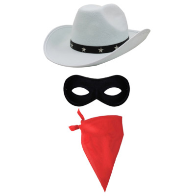 ERWACHSENE MASKIERT RANGER KOSTÜM SET COWBOY OUTLAW BANDANNA JUNGGESELLENABSCHIED KOSTÜM