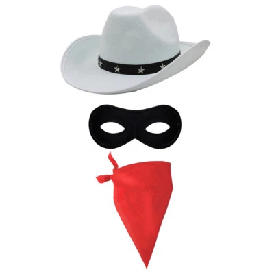 ILOVEFANCYDRESS™ ERWACHSENE MASKIERTES RANGER KOSTÜMSET COWBOY OUTLAW BANDANNA STAG PARTY SCHICKKLEID