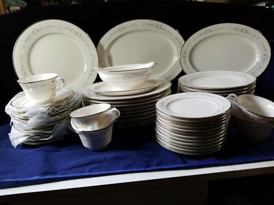 Noritake Ivory China HEATHER Dinner Plates Salad Gravy Cup Saucer Dessert Plates