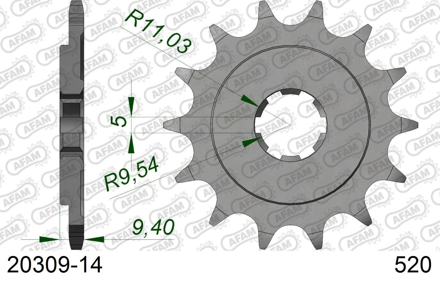 AFAM 15T (+1T) Front Sprocket Honda CR500R E-F 1984-1985