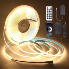 Aclorol 50FT COB LED Strip Lights 3000K Warm White Dimmable 24V