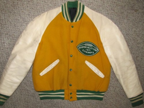 Vintage 1971 WARRIORS FOOTBALL Wyoming Valley Conf. Champions VARSITY JACKET M