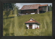 Small Chapel Meadow Framed Wall Art Poster Canvas Print Picture