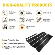 For 2009-2013 6pcs Corolla Toyota Piano Black Posts Pillar Trim Door Cover Kit D