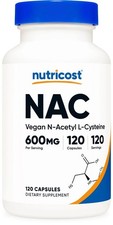 Nutricost N-Acetyl L-Cysteine NAC 600mg, 120 Vegan Capsules - Non-GMO
