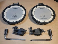 2x Roland PDX-6 V-Drum Dual Trigger Tom Mesh Head W/ Mount Clamp - Pdx 6 4C4