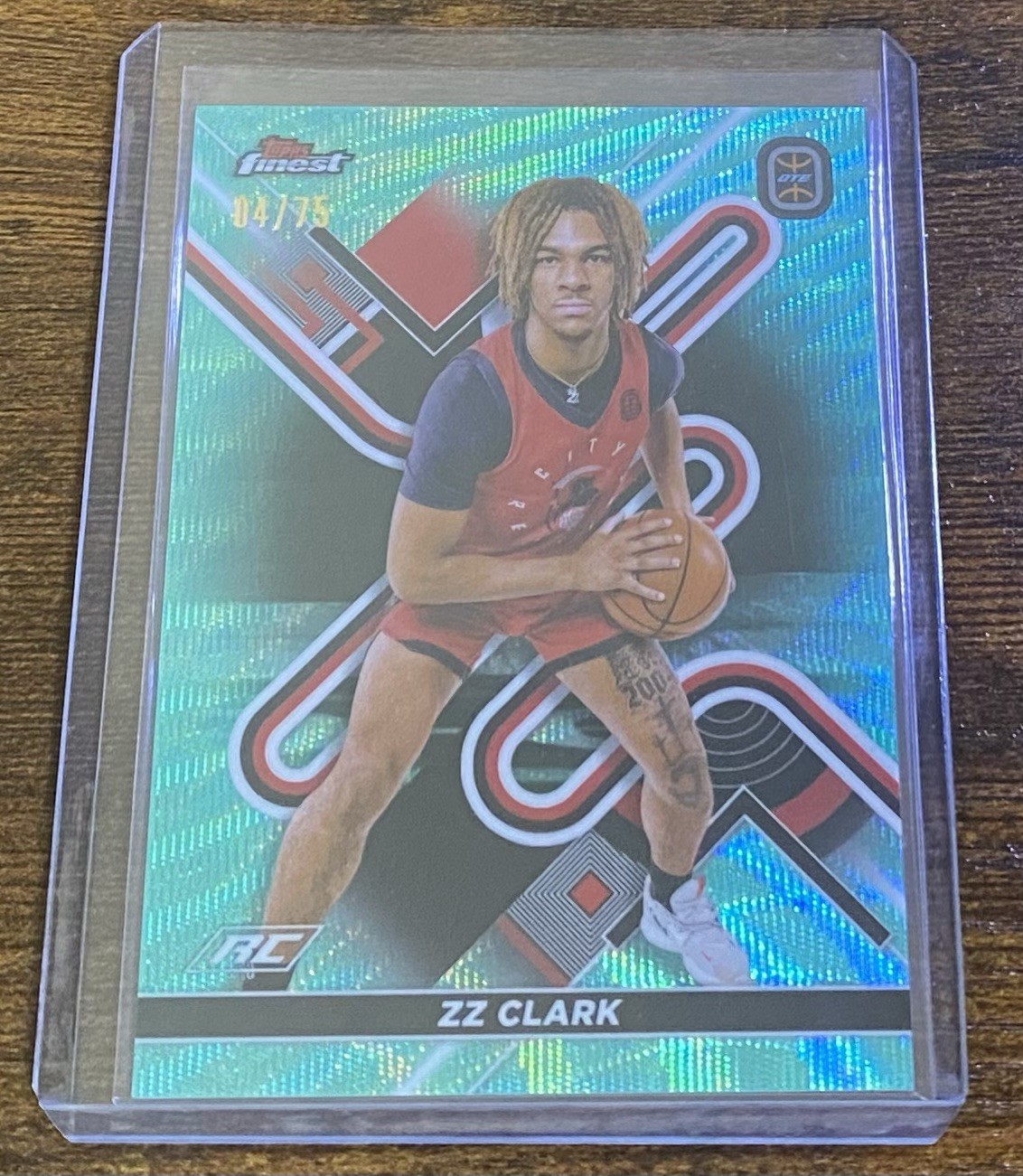 ZZ Clark 2022 Topps Finest Overtime Elite Aqua Wave Refractor Rookie RC /75 #38