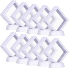 Skelang 10-Pack 3D Floating Display Case Box Coins White 