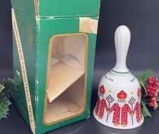 1975 Bareuther Porcelain Christmas Bell W Germany Ltd Edition W/Box St Nicholas