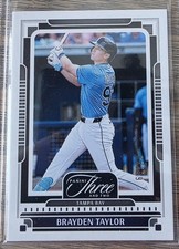 Brayden Taylor 2025 Panini Three and Two #/99 Tampa Bay Rays