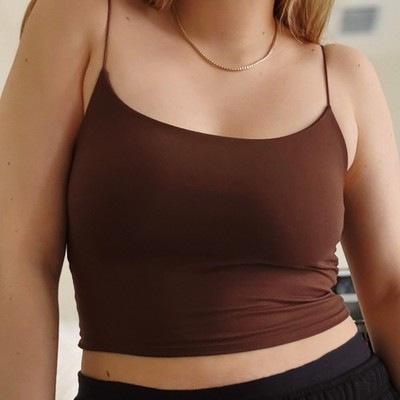 GAZE Brown Camisole Spaghetti Strap Women's Tank  Top
