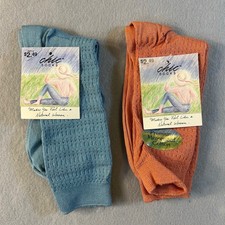 NEW Vintage 90s Chic Socks 2 pairs Women s Sz 9-11 USA Made Cotton Blend