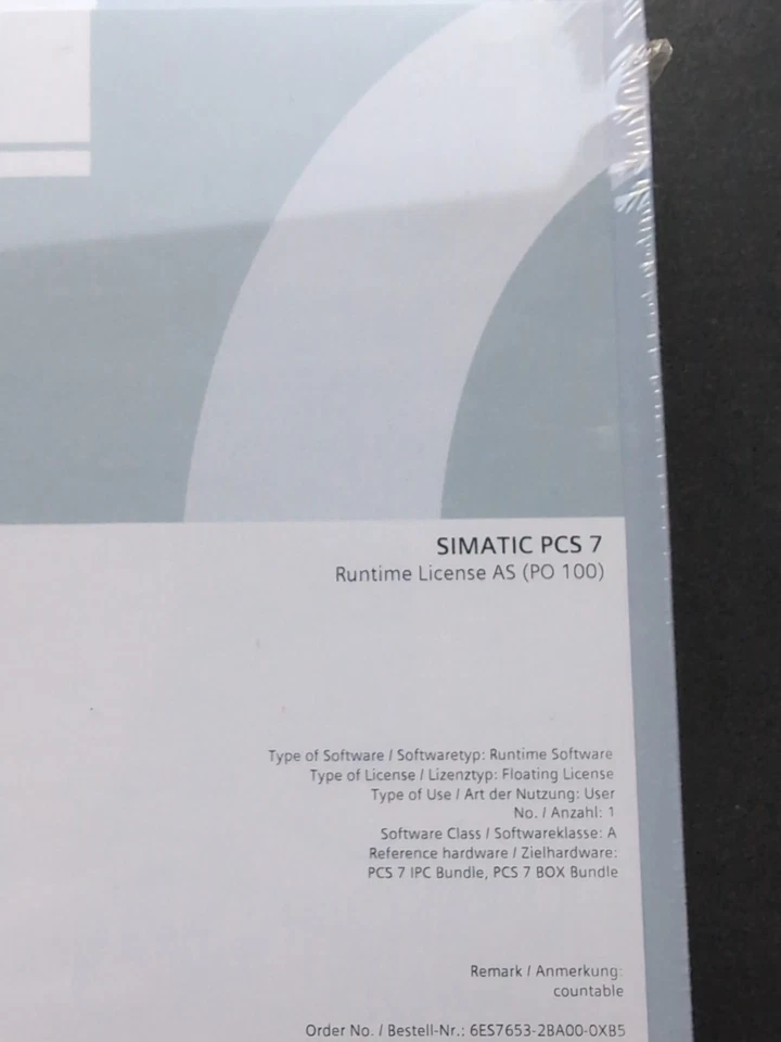 Simatic PCS7 Runtime License AS PO 100 6es7653-2BA00-0xb5 - Image 2 of 3