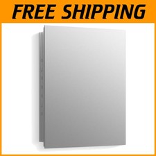 Slim Medicine Cabinet Mirror, Adjustable Shelves - 16x20