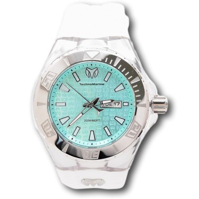 TechnoMarine Cruise Monogram Men s 48mm Teal Dial Deep Tide Watch TM-122010