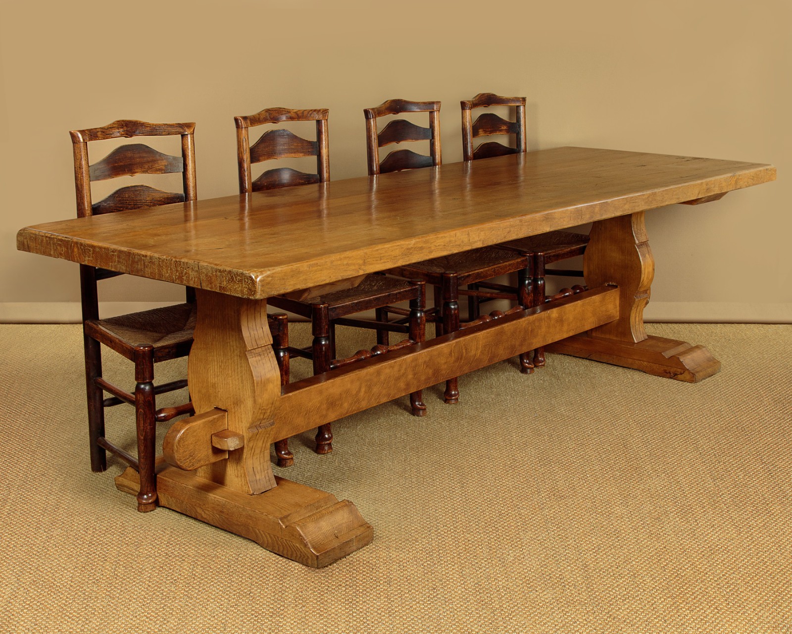 Large Oak Refectory Dining Table