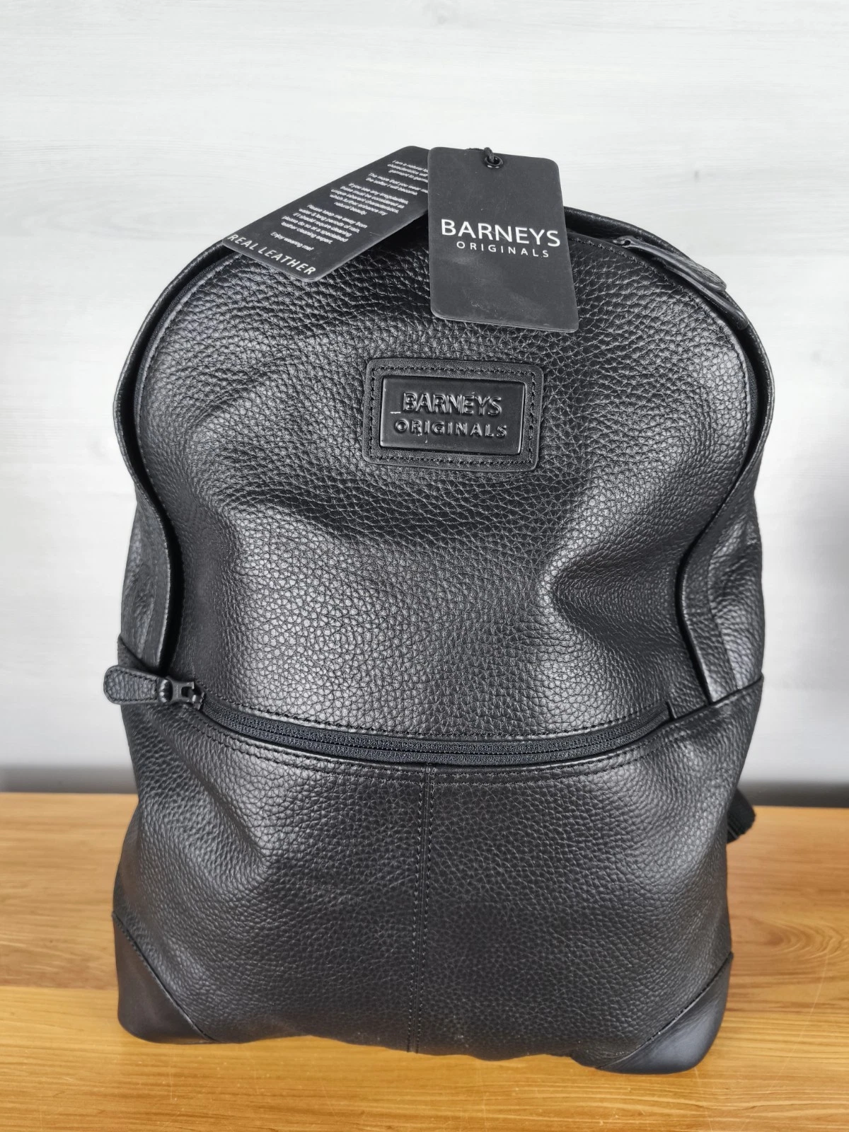 Barney's Originals Leather Backpack Rucksack 100% Cow Leather New With Tag