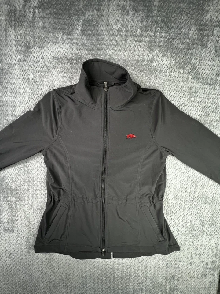 Pullover de golf Peter Millar cremallera completa para mujer pequeño negro Arkansas Razorbacks Foto 2 de 4