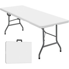 4 or 6 Ft Plastic Folding Table - Perfect for Indoor/Outdoor Dining  Parties
