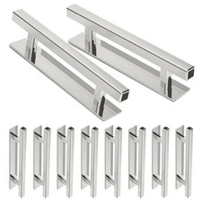10 PCS Silver ABS Plastic Self Stick Cabinet Drawer Handles Push Pull Helper