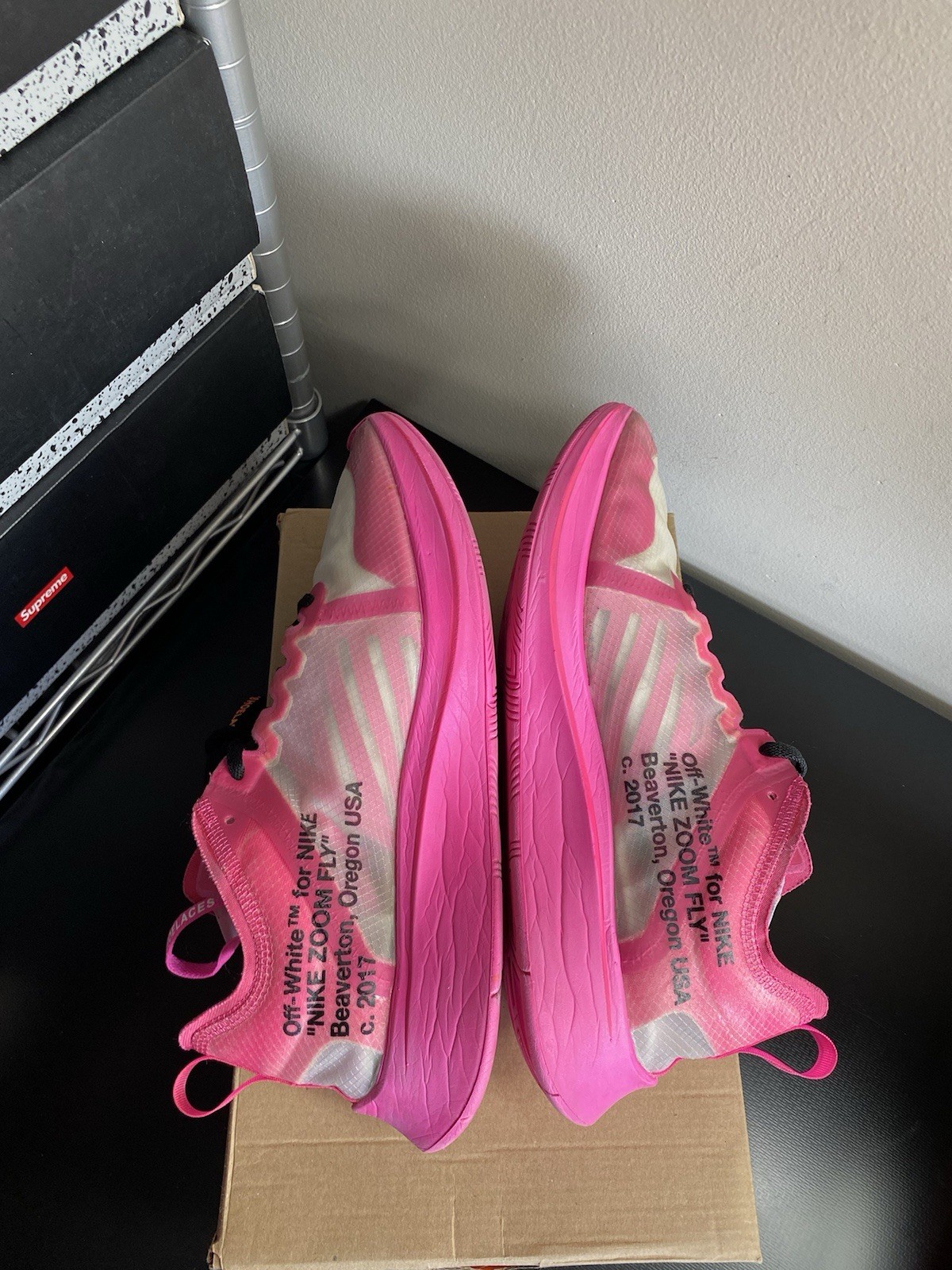 OFF WHITE X NIKE Taglia 9 5 Nike Off White x Zoom Fly SP rosa tulipano