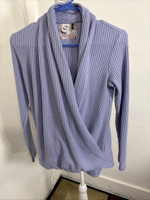 Anthropologie Akemi + Kin Woodruff Waffle Ribbed Knit Wrap Top Size XS