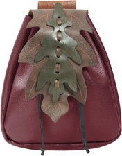 Renaissance Belt Pouch Ren Faire Bag Medieval Fanny Pack Waist Drawstring Lea...