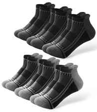 BAMBOO COOL Men's Ankle Socks Athletic Moisture X-Large, Black 3 Grey 3