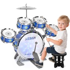 Kids Drum Set for Toddlers Ages 2-5 - Musical Toy with Stool, Perfect Birthda...