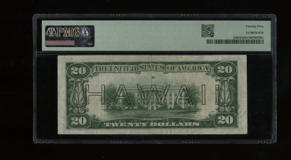 DBR 1934-A $20 FRN Hawaii Fr. 2305 PMG 25 Serial L60915600A - Image 2 of 2
