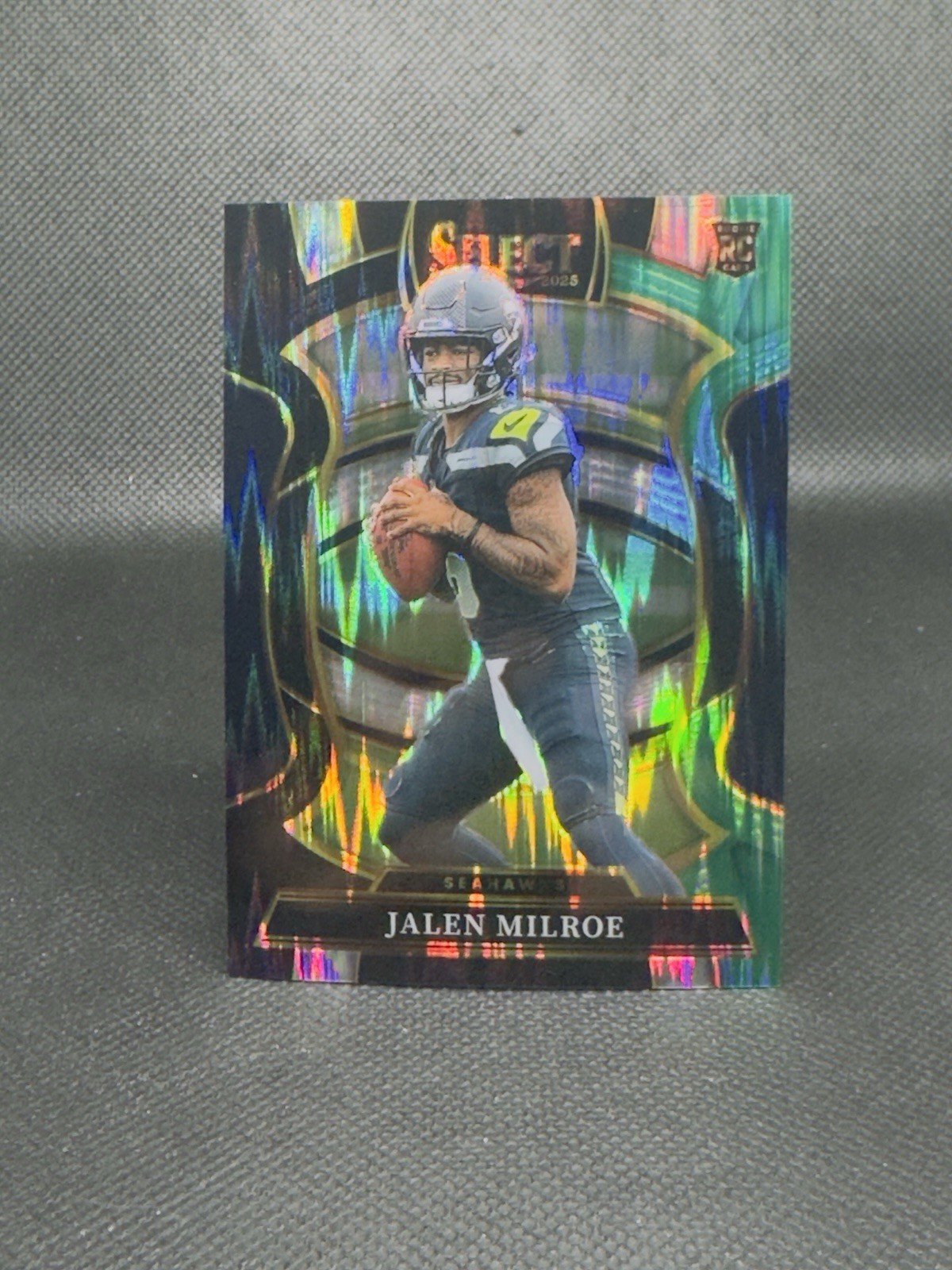 Jalen Milroe Black Green Prizm Shock 2025 Panini Select Concourse #14 Rookie