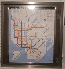 New York City Transit Retired R46 Subway Door Panel With 2025 Map