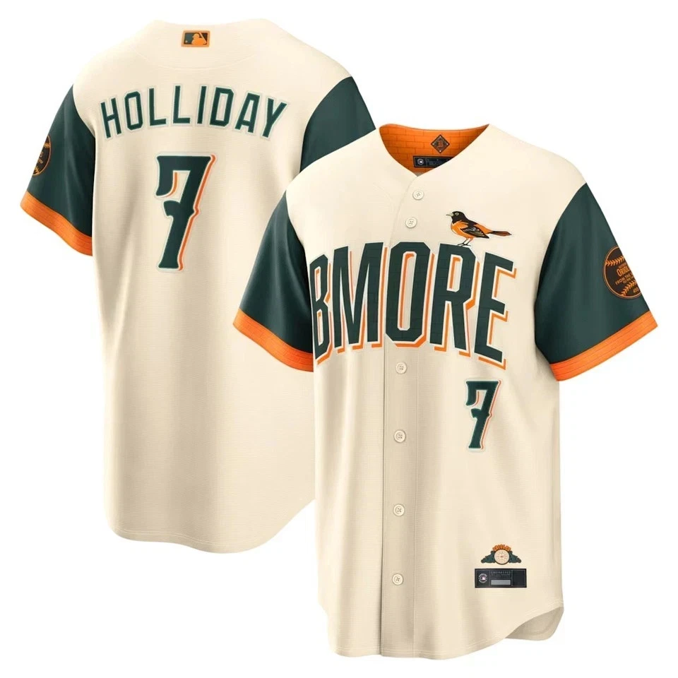 Men's Orioless Cream 2026 City Connect Stadium All Printed Baseball Jersey