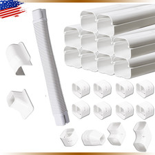 3" W 17.7ft Line Set Cover Kit Decorative for Mini Split Central Air Conditioner