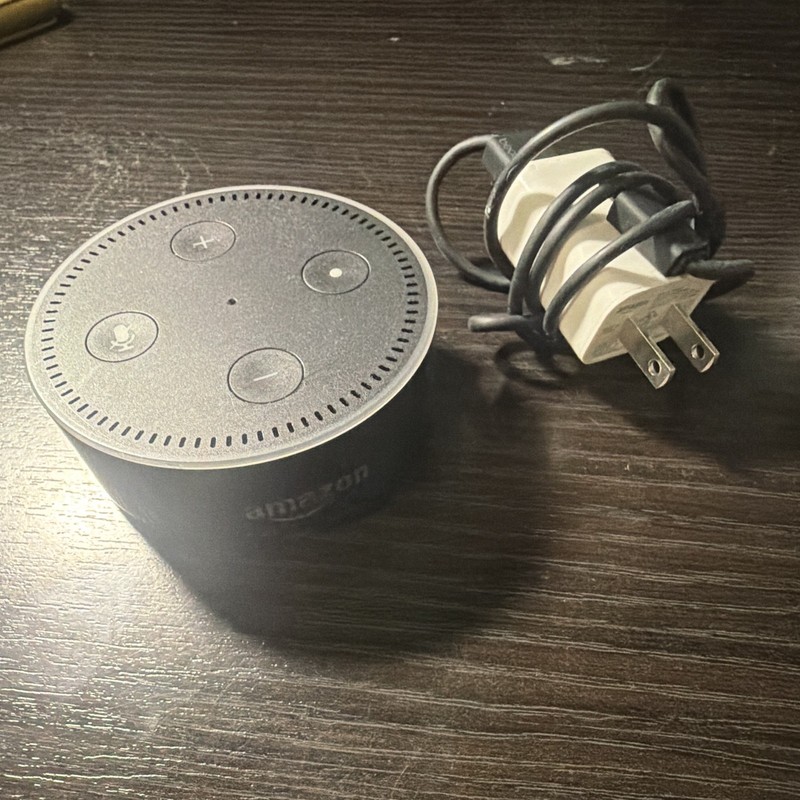 Amazon Echo Dot Smart Speaker, Black, Alexa, Wireless Bluetooth WiFi, Adapter