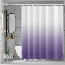 Purple Shower Curtain for Bathroom Ombre Lavender White Hotel Shower Curtains