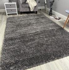 Machine Washable Rugs Mats Dark Light Grey Silver Thick Soft Plain Floor Cheap