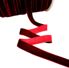 50 Yards Burgundy Velvet Ribbon 3/8 Inch,Vintage Ribbon for Gift