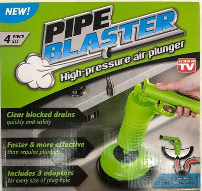 #ad Pipe Blaster As Seen On TV High Pressure Air Plunger Green Clear Blocked Drains $35.17